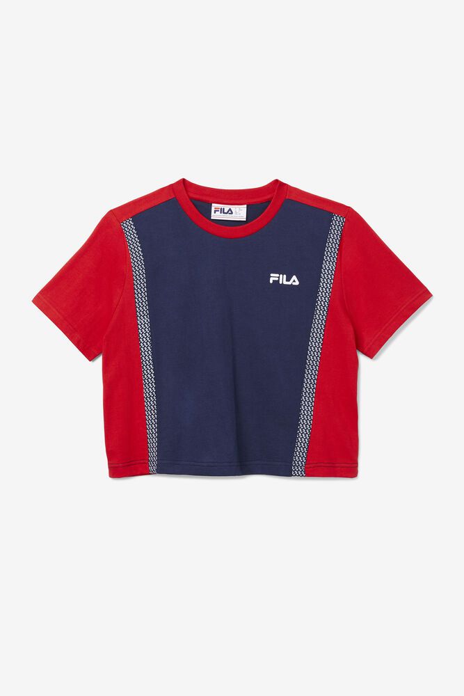 Fila T-Shirt Womens Navy - Molly Color Block - Philippines 3591240-MH